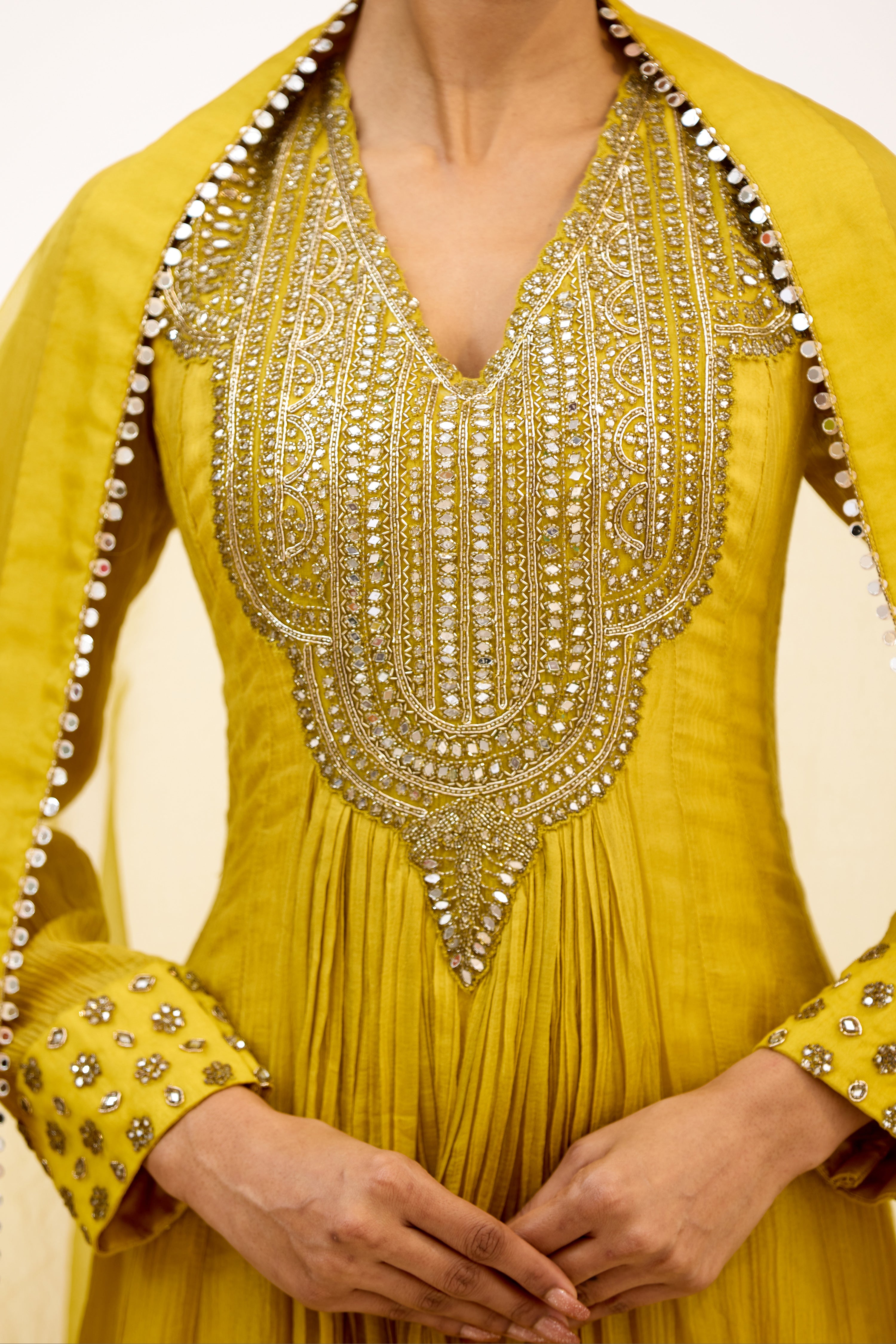 Gulistan Raas Mirror, Cutdana & Sequins Embellished Anarkali Suit Set