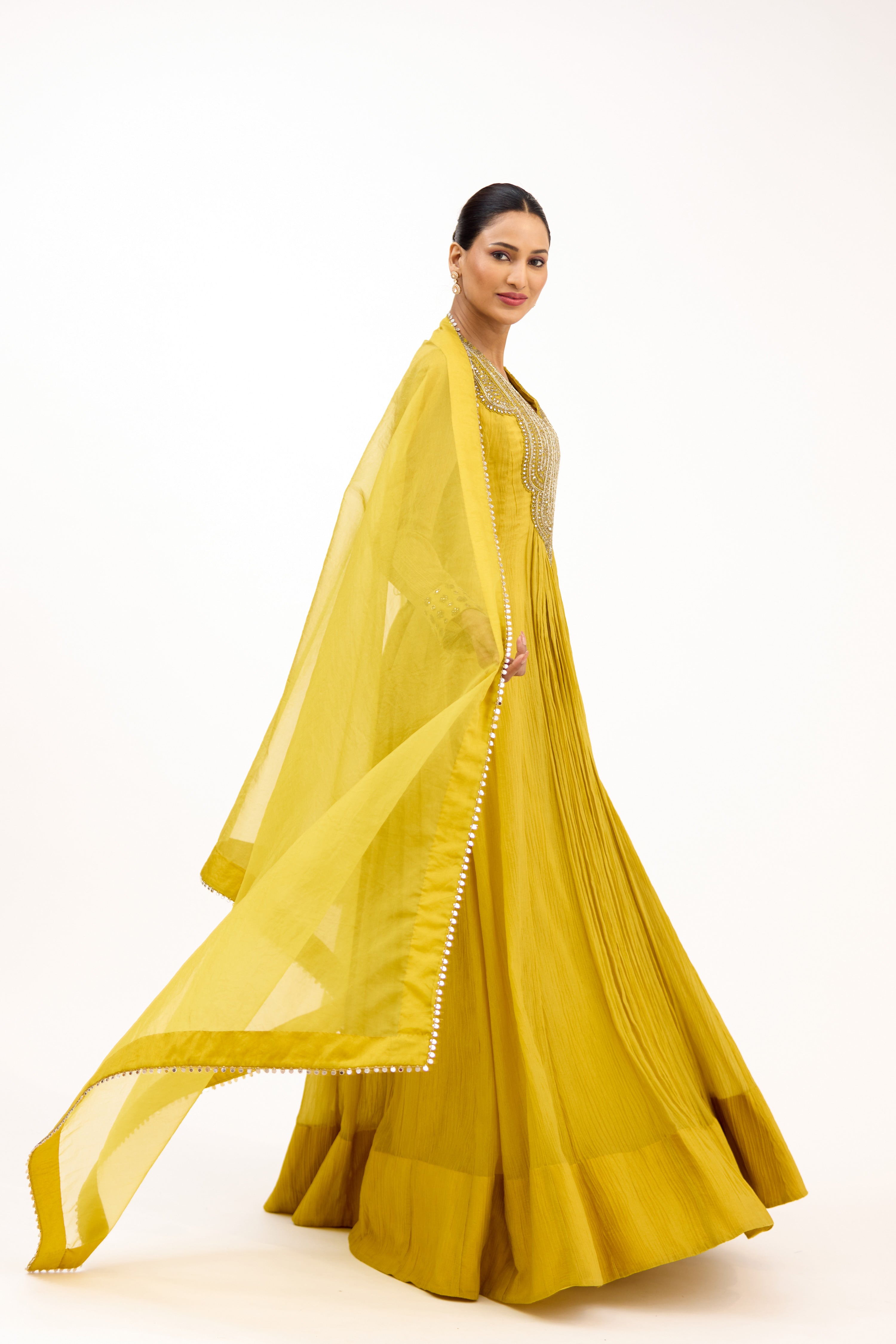 Gulistan Raas Mirror, Cutdana & Sequins Embellished Anarkali Suit Set