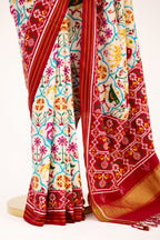 Ivory Opulence Patan Patola Silk Saree