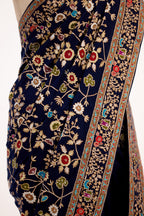 The Imperial Pashmina Handcrafted Kashmiri Tilla Work Saree.