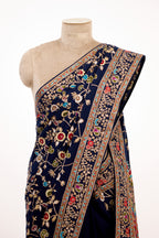 The Imperial Pashmina Handcrafted Kashmiri Tilla Work Saree.