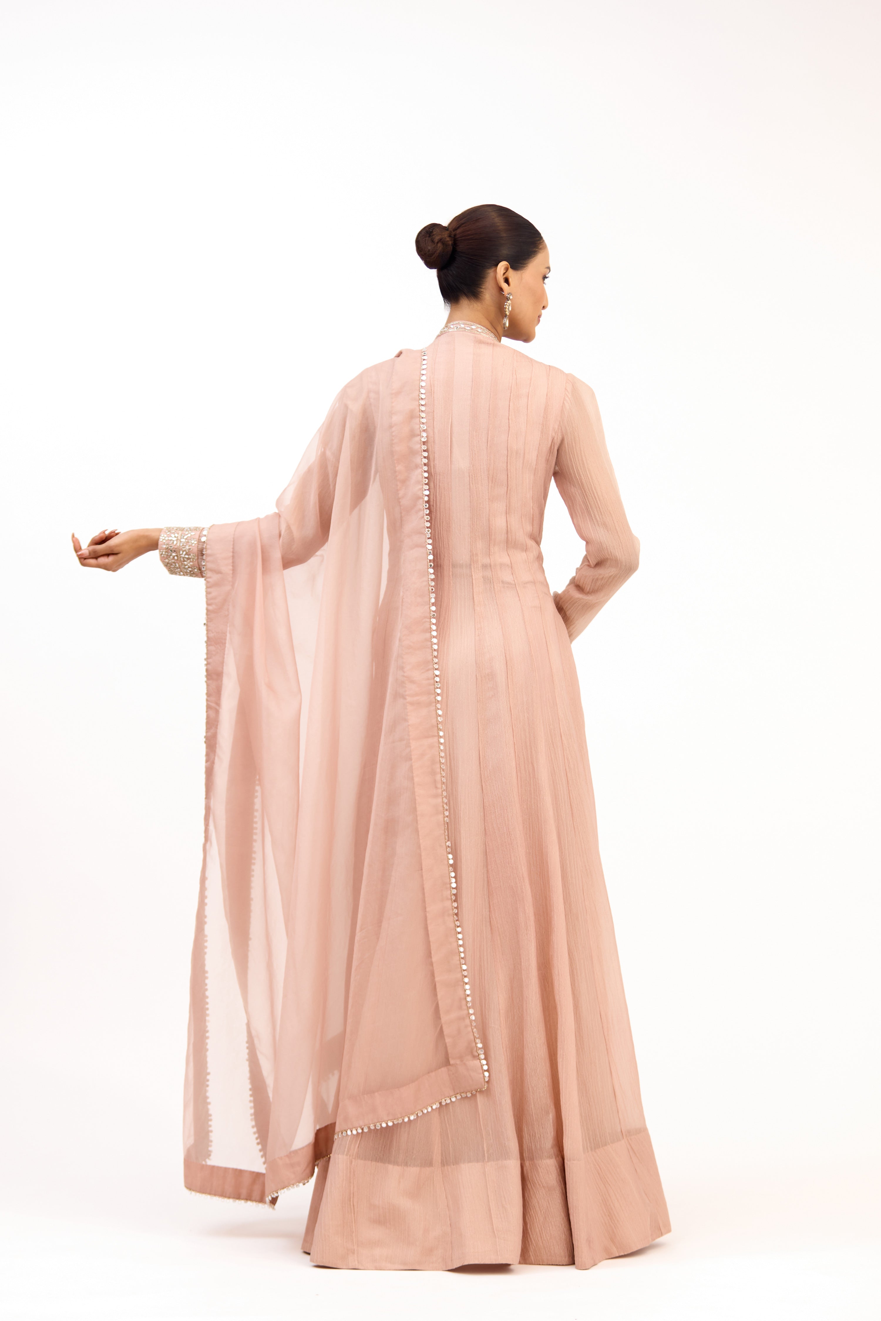 Rajwada Georgette Handcrafted Mirror, Cutdana & Sequin Embroidery Anarkali Suit Set
