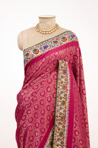 Rose Royale Kanjivaram With Pashmina Border Saree