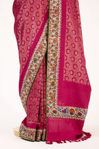 Rose Royale Kanjivaram With Pashmina Border Saree