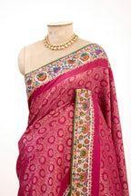 Rose Royale Kanjivaram With Pashmina Border Saree