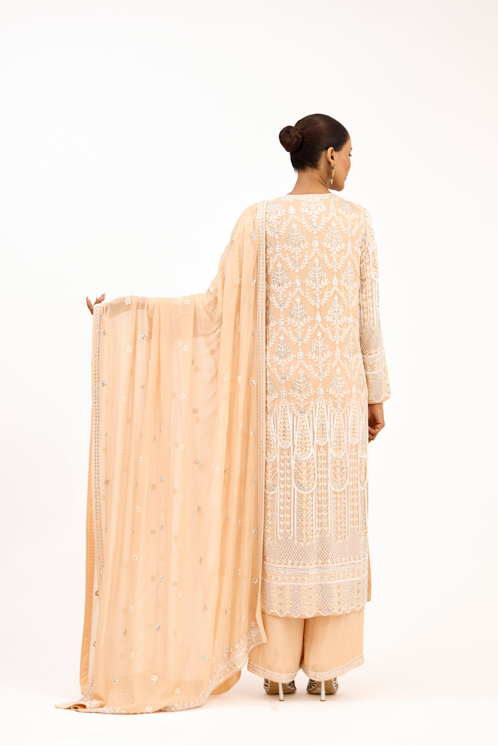 Gul-e-Shahi Georgette with Pearl, Crystal & Cutdana Embroidery Straight Suit Set