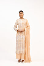 Gul-e-Shahi Georgette with Pearl, Crystal & Cutdana Embroidery Straight Suit Set
