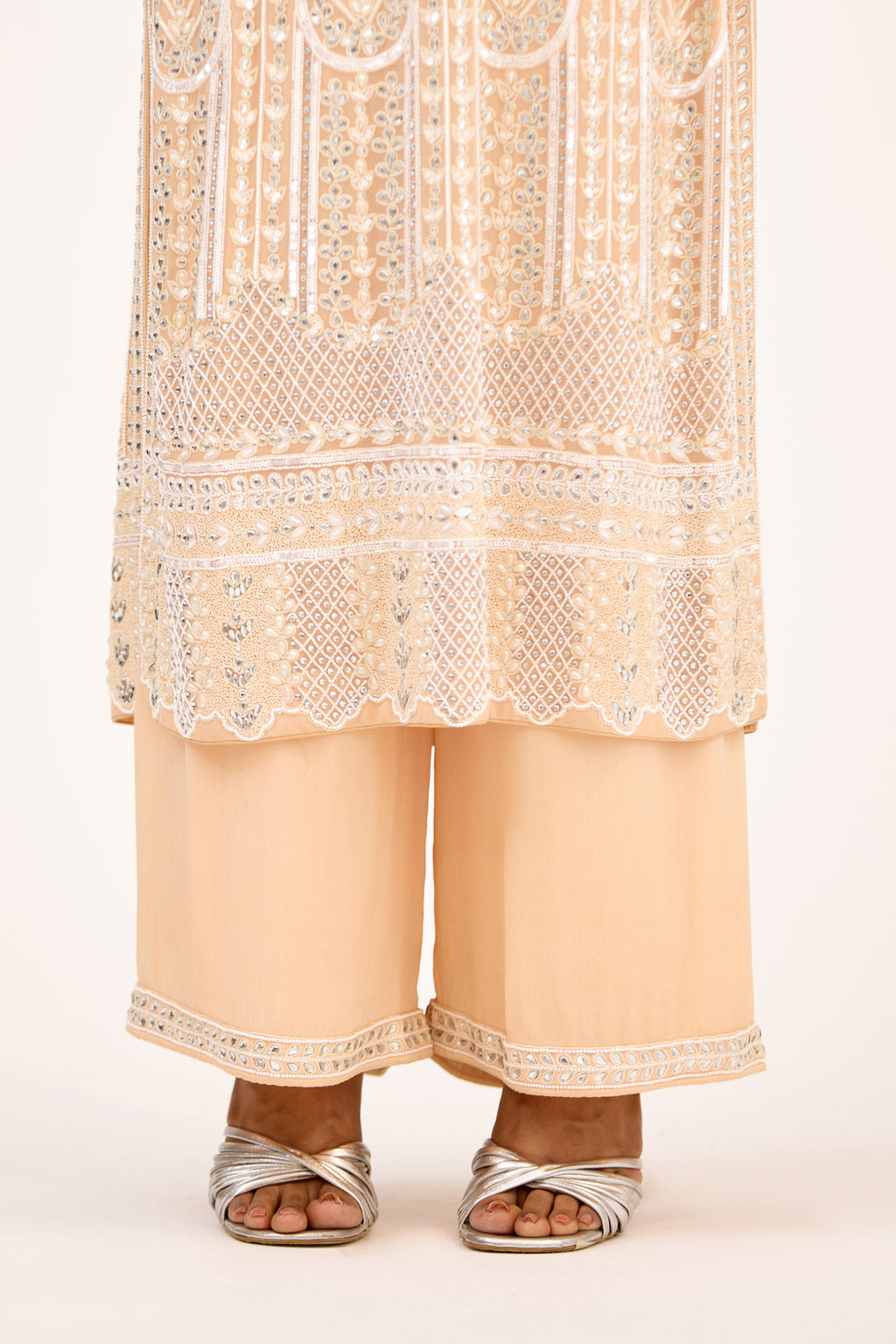 Gul-e-Shahi Georgette with Pearl, Crystal & Cutdana Embroidery Straight Suit Set