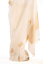 Ivory Banarasi Silk Saree