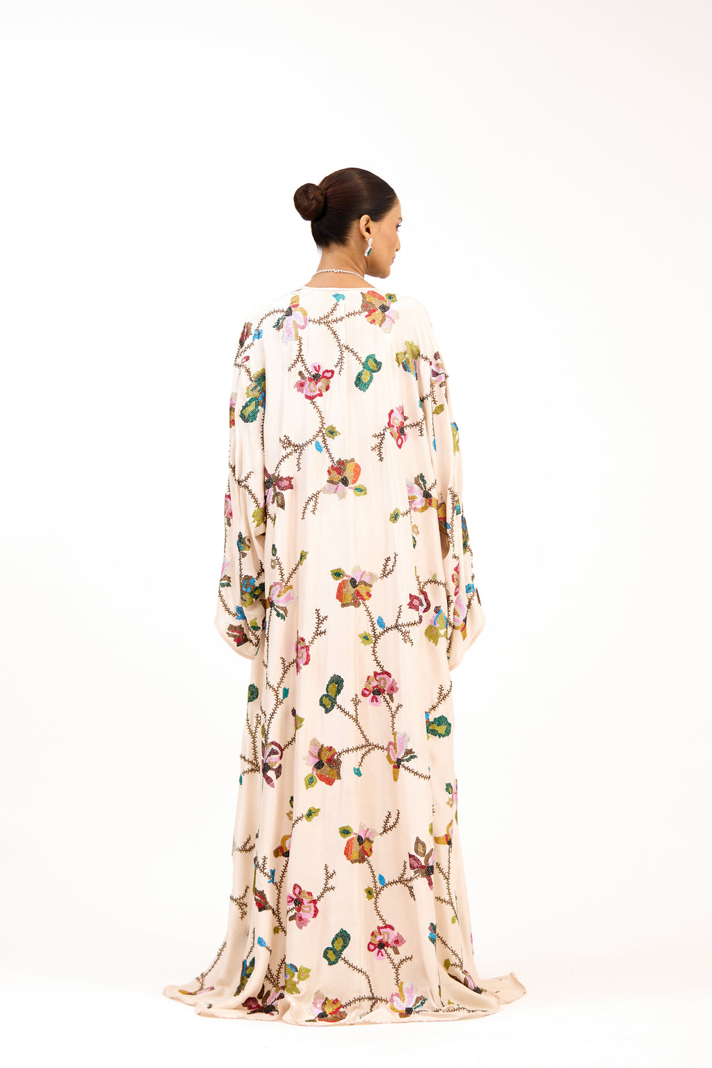 Rang-e-Bahaar Floral Crystal Embroidered Luxury Georgette & Satin Silk Cape Set