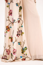 Rang-e-Bahaar Floral Crystal Embroidered Luxury Georgette & Satin Silk Cape Set
