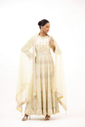 Pankhudi Pastel Sequins, Pearls & Zari Embellished Georgette Anarkali Suit Set