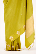Lime Green Banarasi Silk Saree