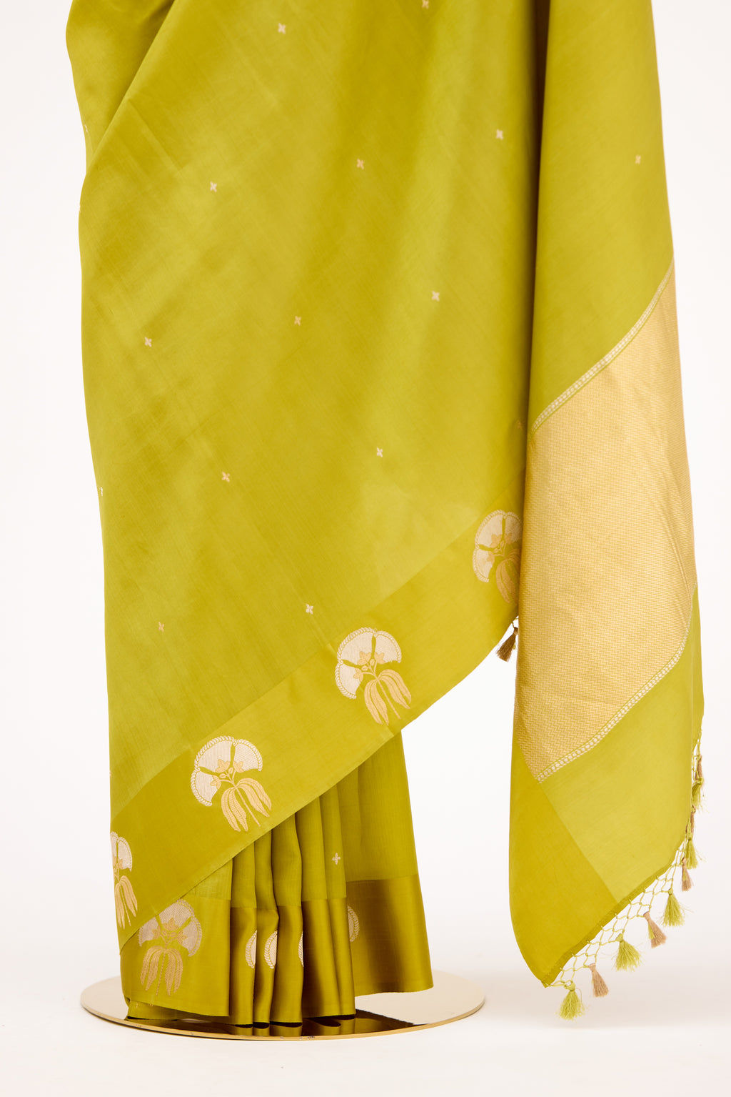 Lime Green Banarasi Silk Saree