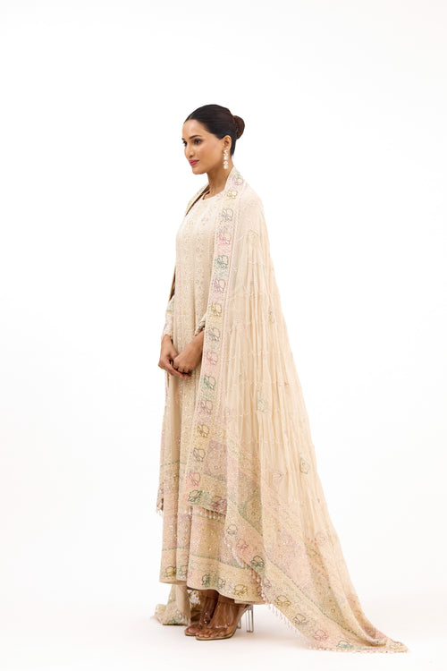 Begum Sahiba Royal Sequins, Resham Thread & Cutdana Embroidered Anarkali Suit Set