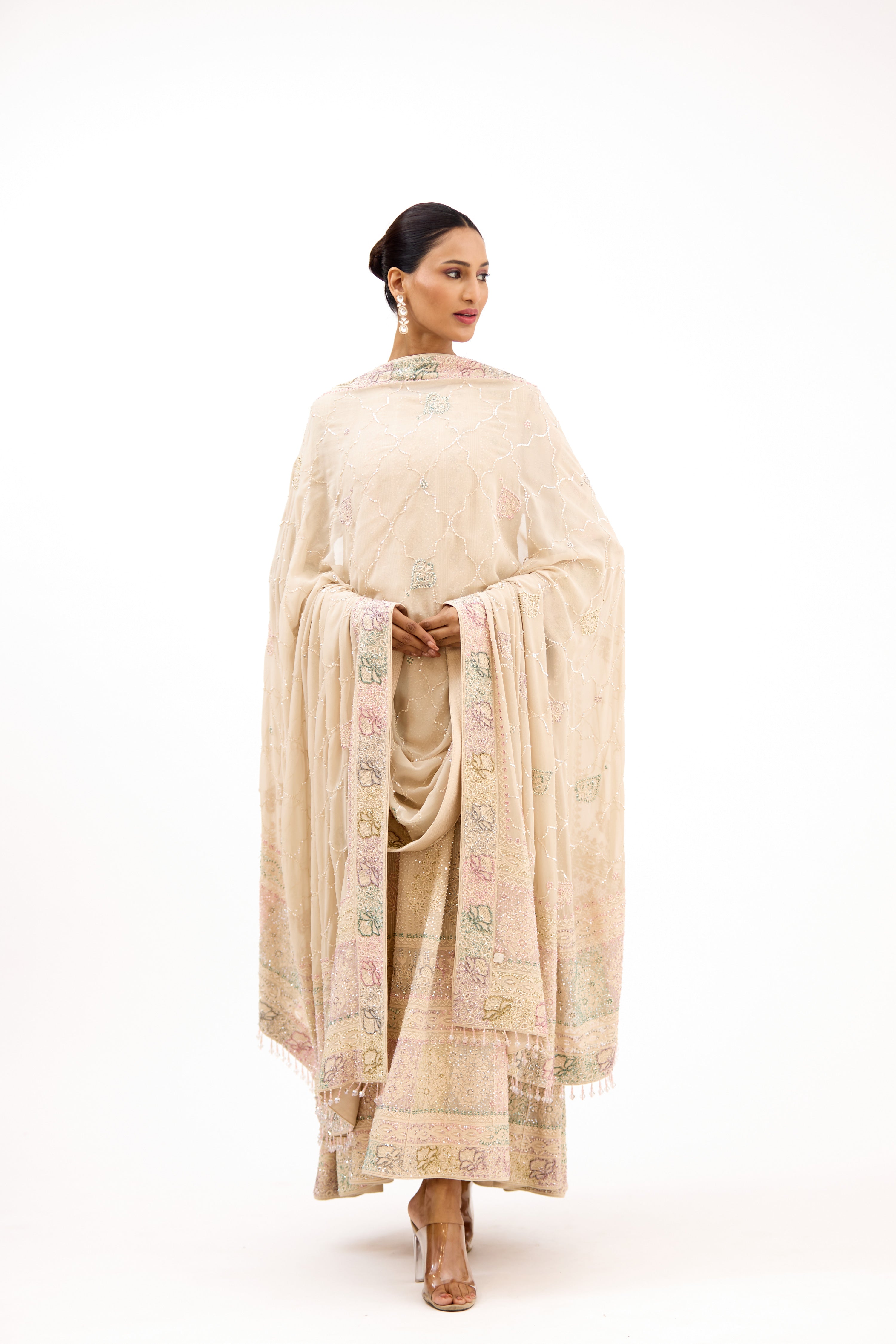 Begum Sahiba Royal Sequins, Resham Thread & Cutdana Embroidered Anarkali Suit Set