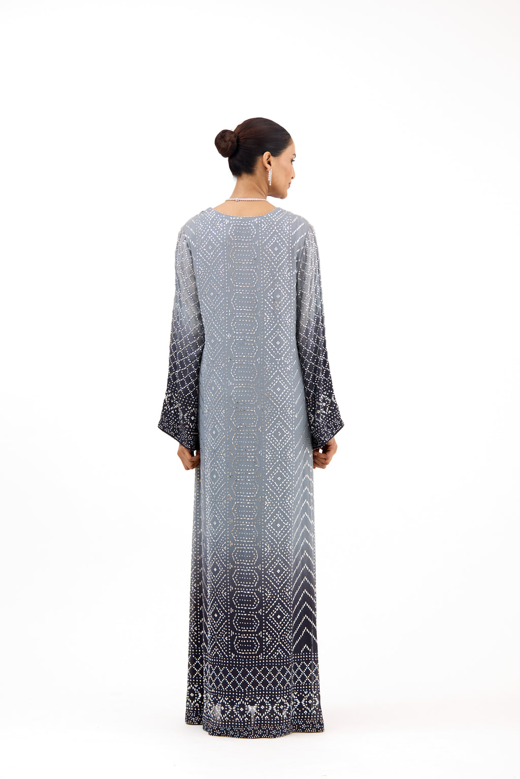 Nazaakat Ombre Crystal Georgette A-Line Long Dress