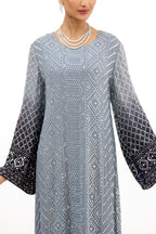 Nazaakat Ombre Crystal Georgette A-Line Long Dress