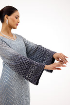 Nazaakat Ombre Crystal Georgette A-Line Long Dress