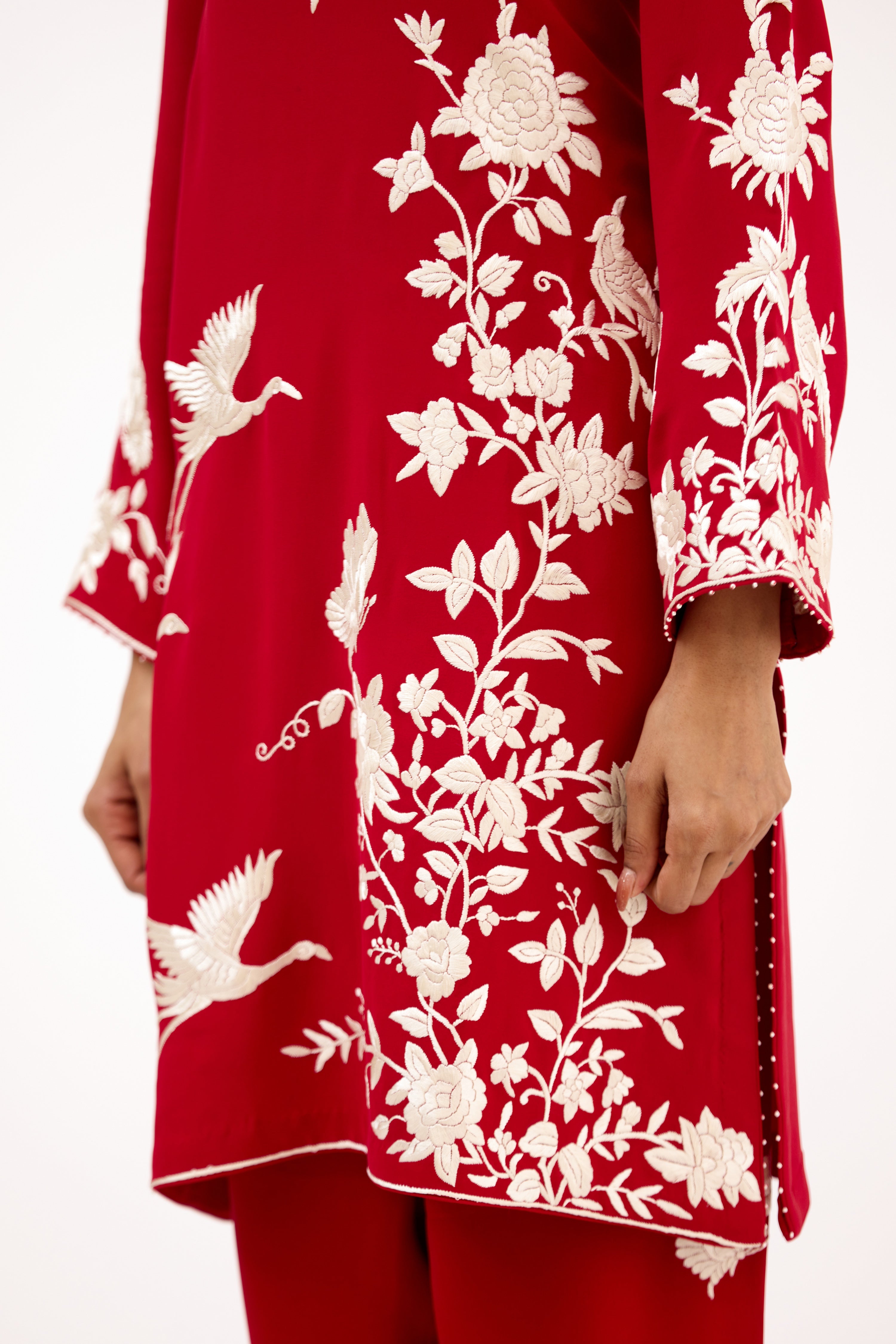 Nawabi Parsi Gara Embroidered Salwar Suit Set