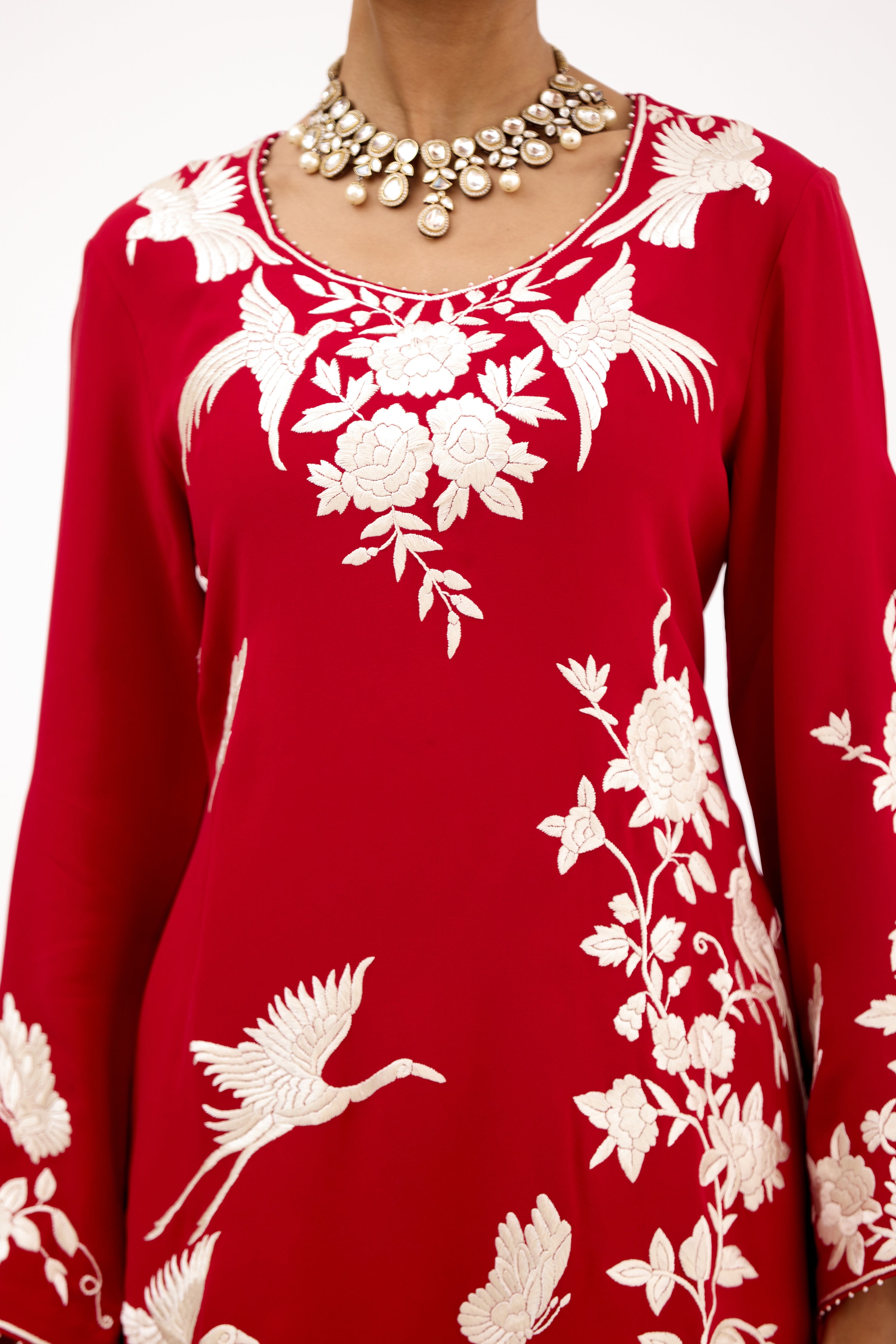 Nawabi Parsi Gara Embroidered Salwar Suit Set