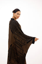 Sahar-E-Zar Golden Crystal Georgette Cape Set
