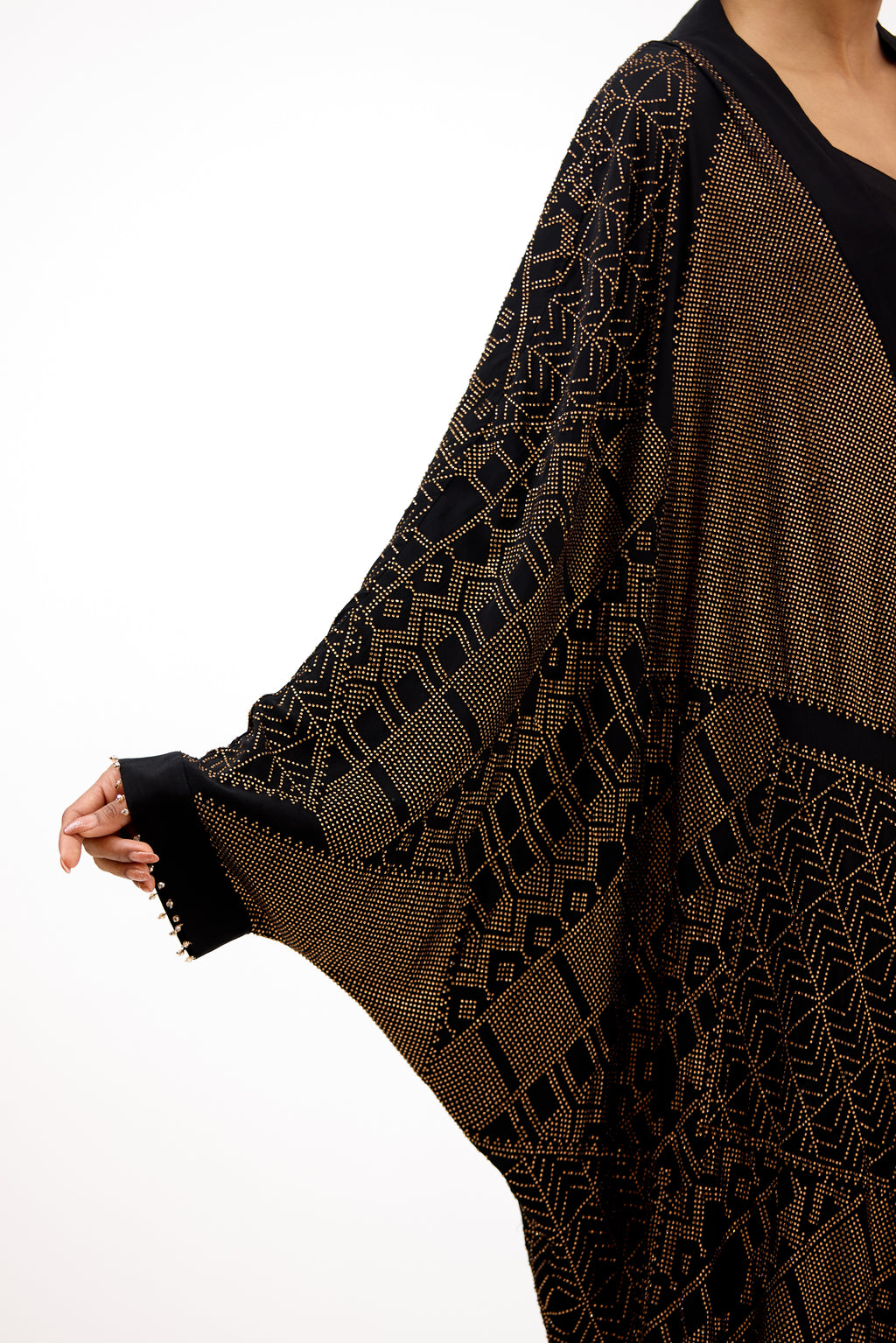 Sahar-E-Zar Golden Crystal Georgette Cape Set