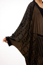 Sahar-E-Zar Golden Crystal Georgette Cape Set