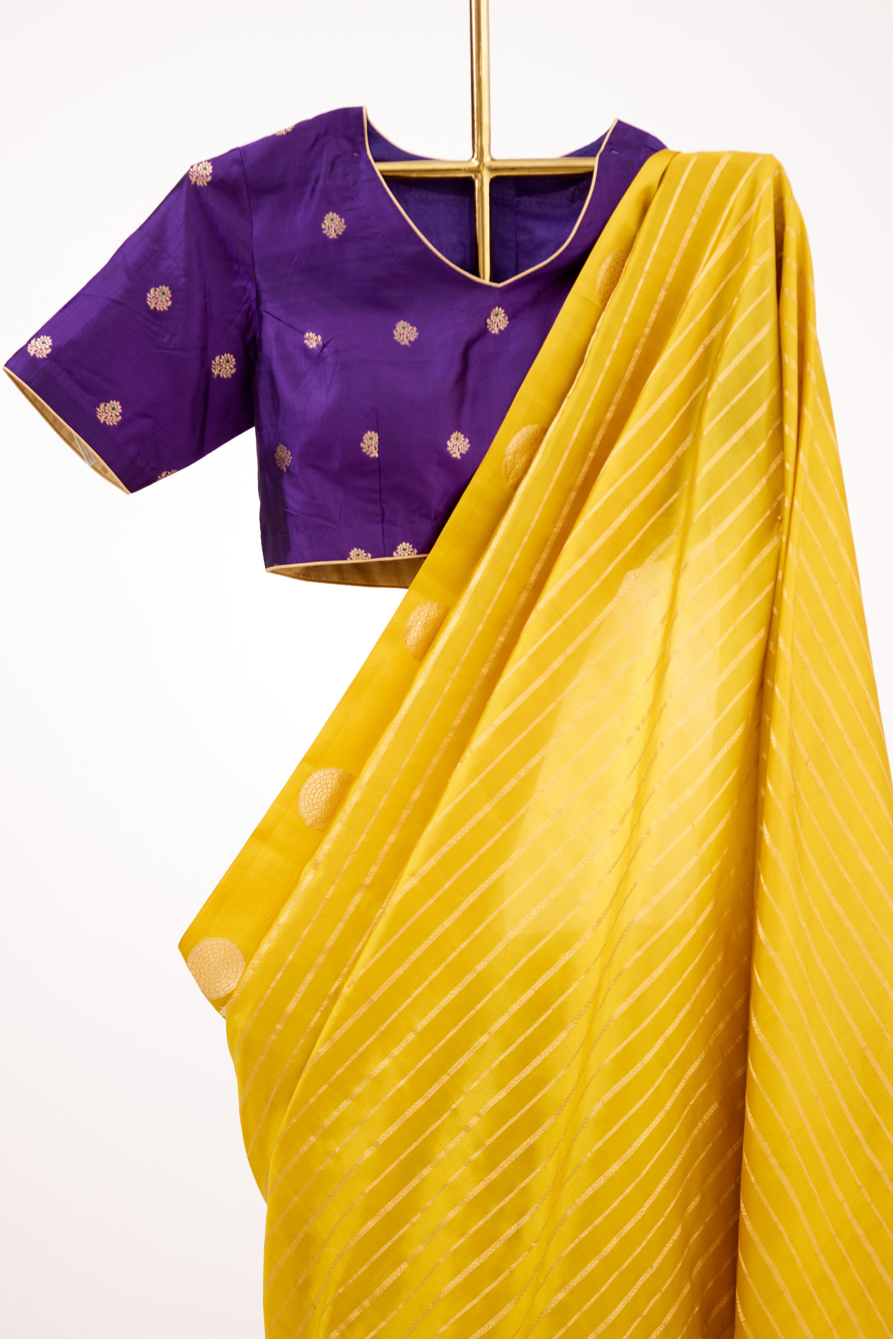 Radiant Yellow Banarasi Silk Saree