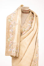 Ivory Imperial Brocade Banarasi Silk Saree