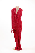 Ruby Red Heirloom Chikankari Saree
