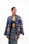 Zarthosti Pastel ParsiGara Floral Satin Silk Jacket