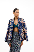 Zarthosti Pastel ParsiGara Floral Satin Silk Jacket