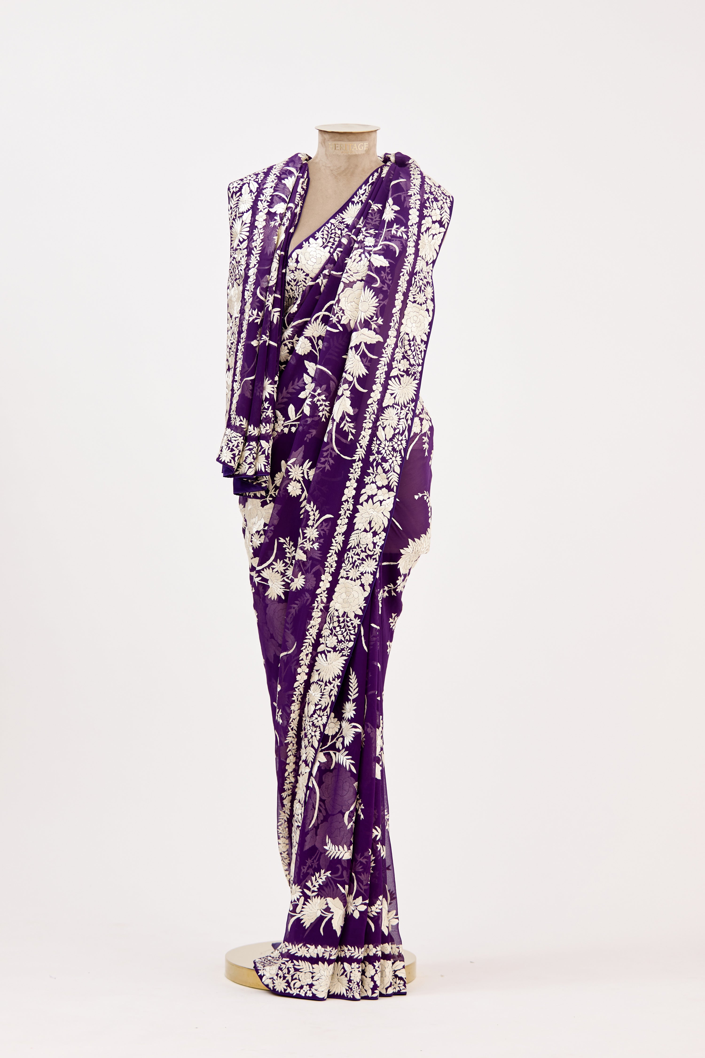 Regal Plum Parsi Gara Saree