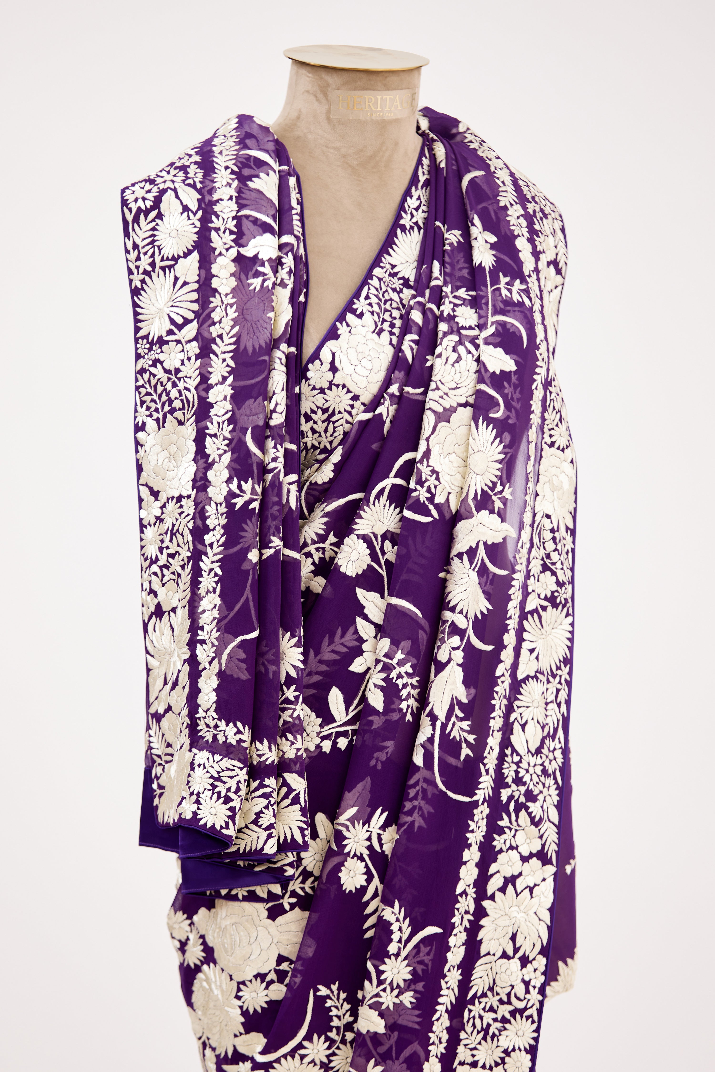 Regal Plum Parsi Gara Saree