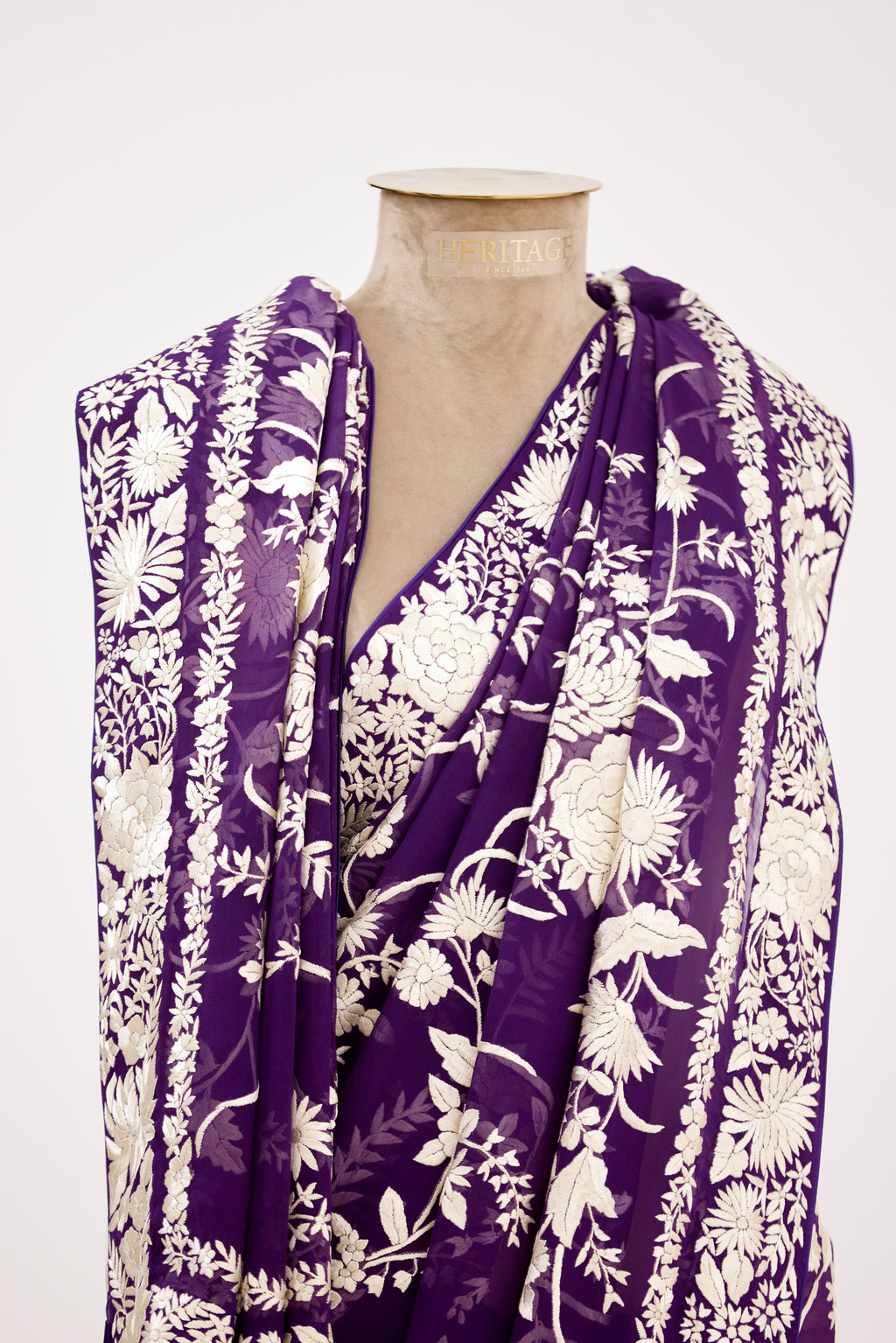 Regal Plum Parsi Gara Saree