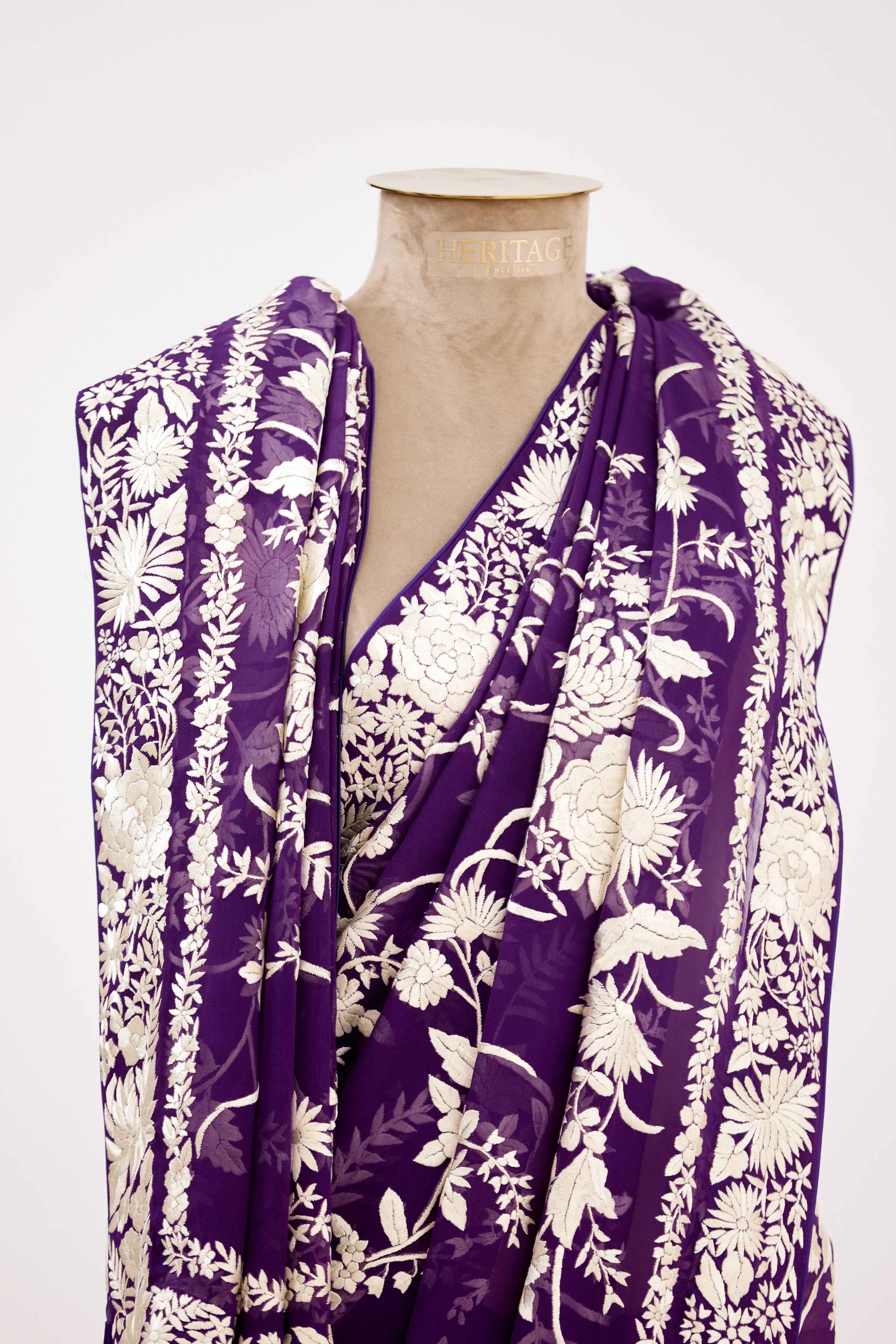 Regal Plum Parsi Gara Saree