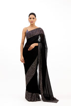 Starlight Black Crystal Saree