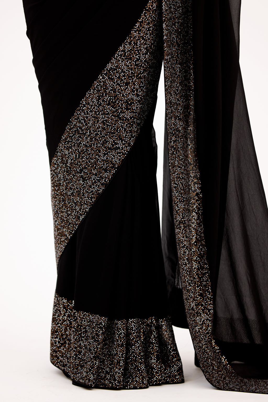Starlight Black Crystal Saree
