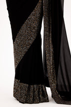 Starlight Black Crystal Saree