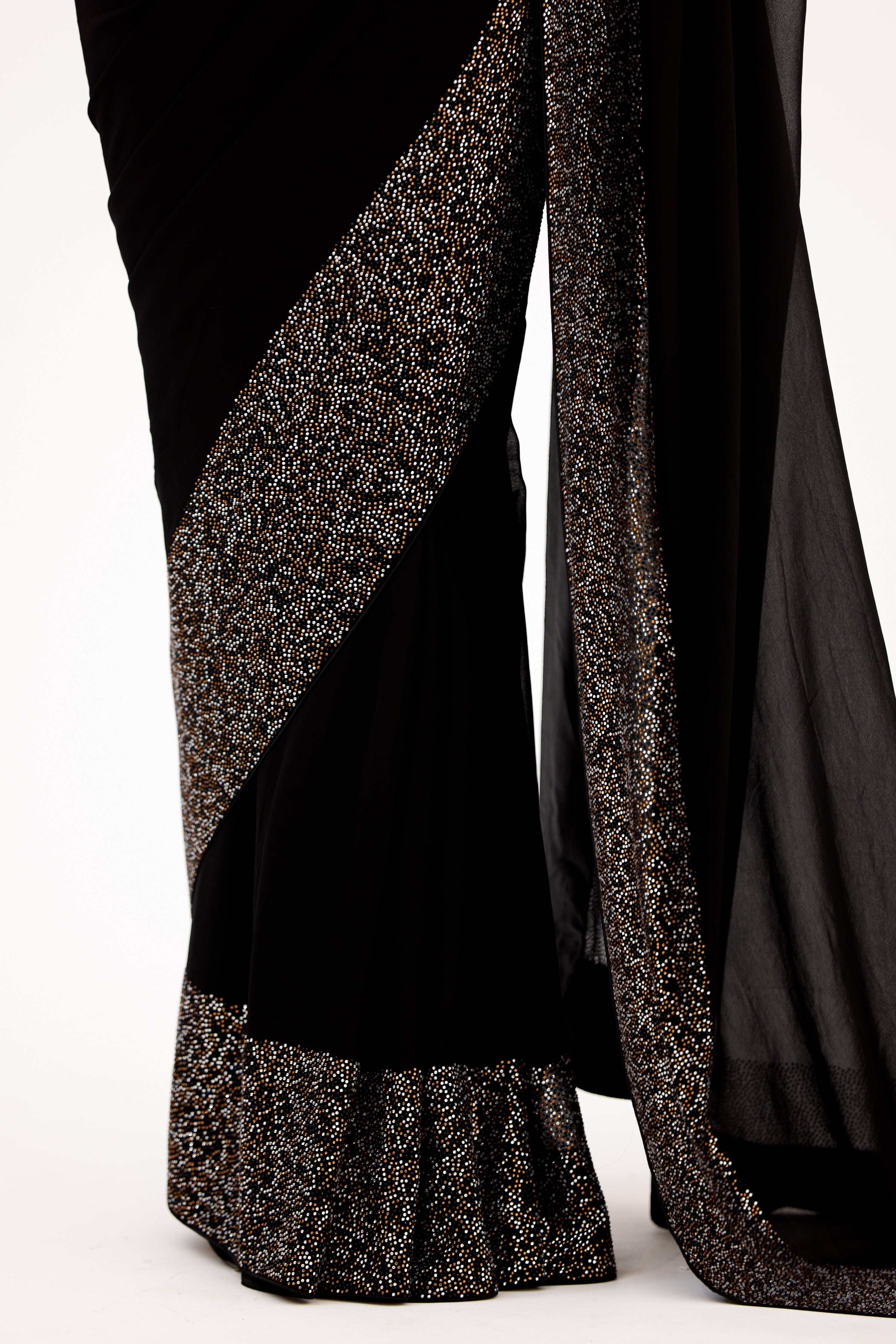 Starlight Black Crystal Saree