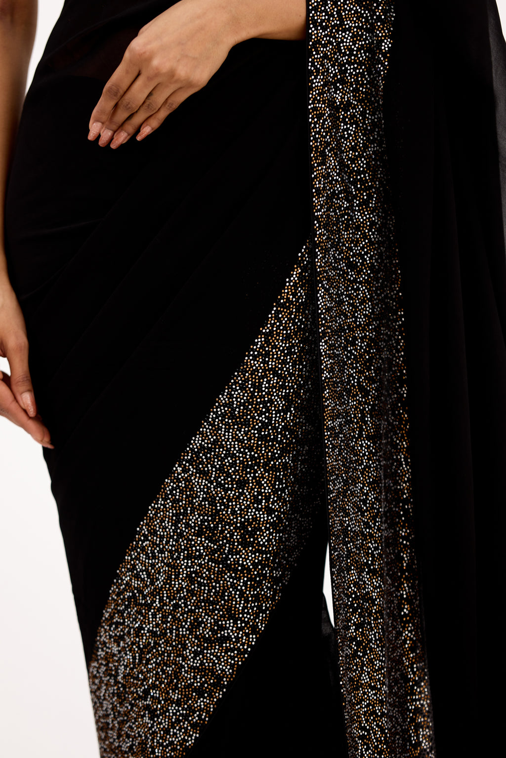 Starlight Black Crystal Saree