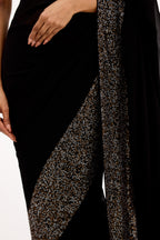 Starlight Black Crystal Saree