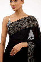 Starlight Black Crystal Saree