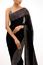 Starlight Black Crystal Saree