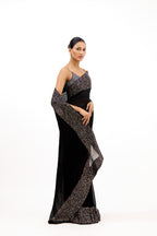 Starlight Black Crystal Saree