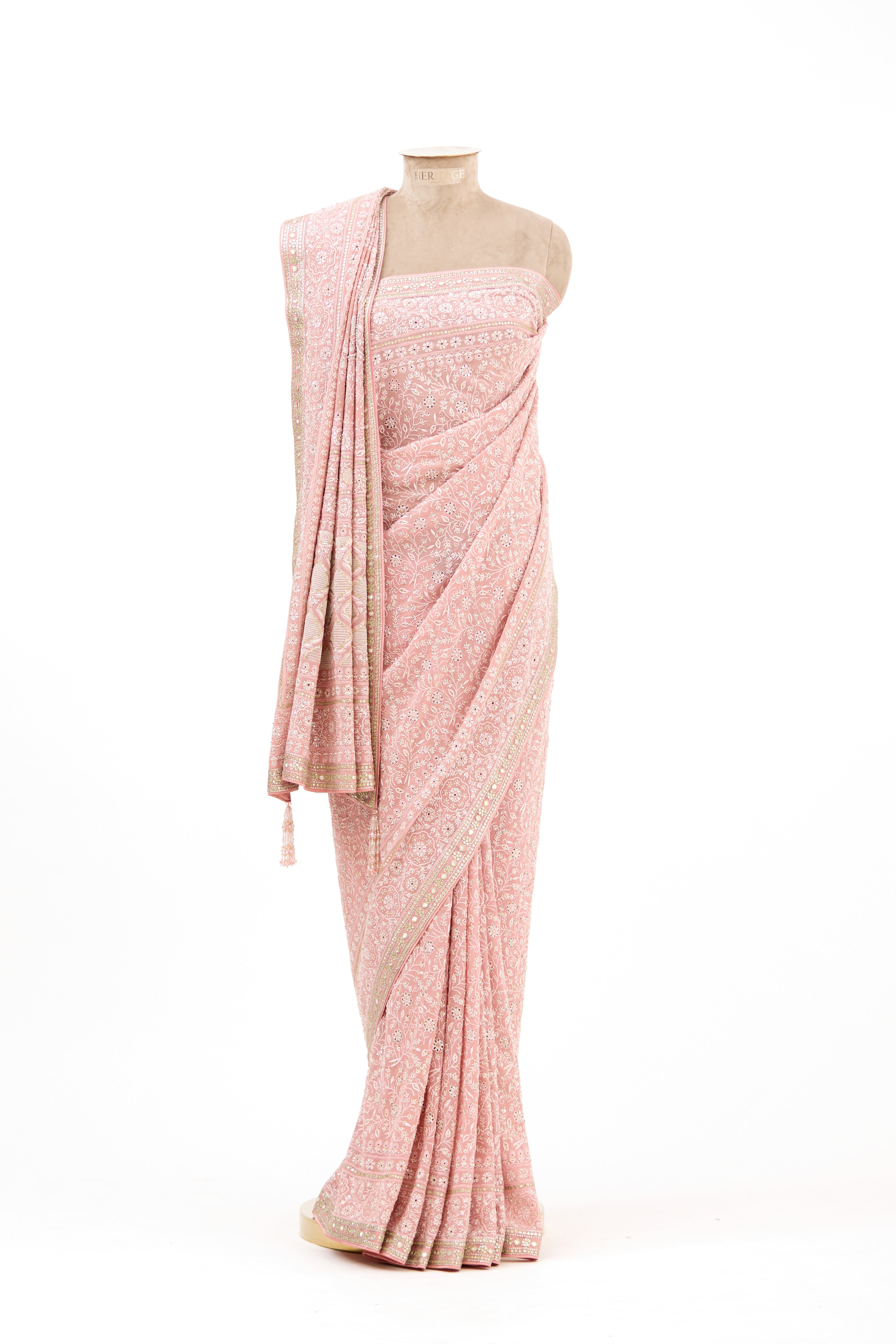 Petal Blush Chikankari Saree