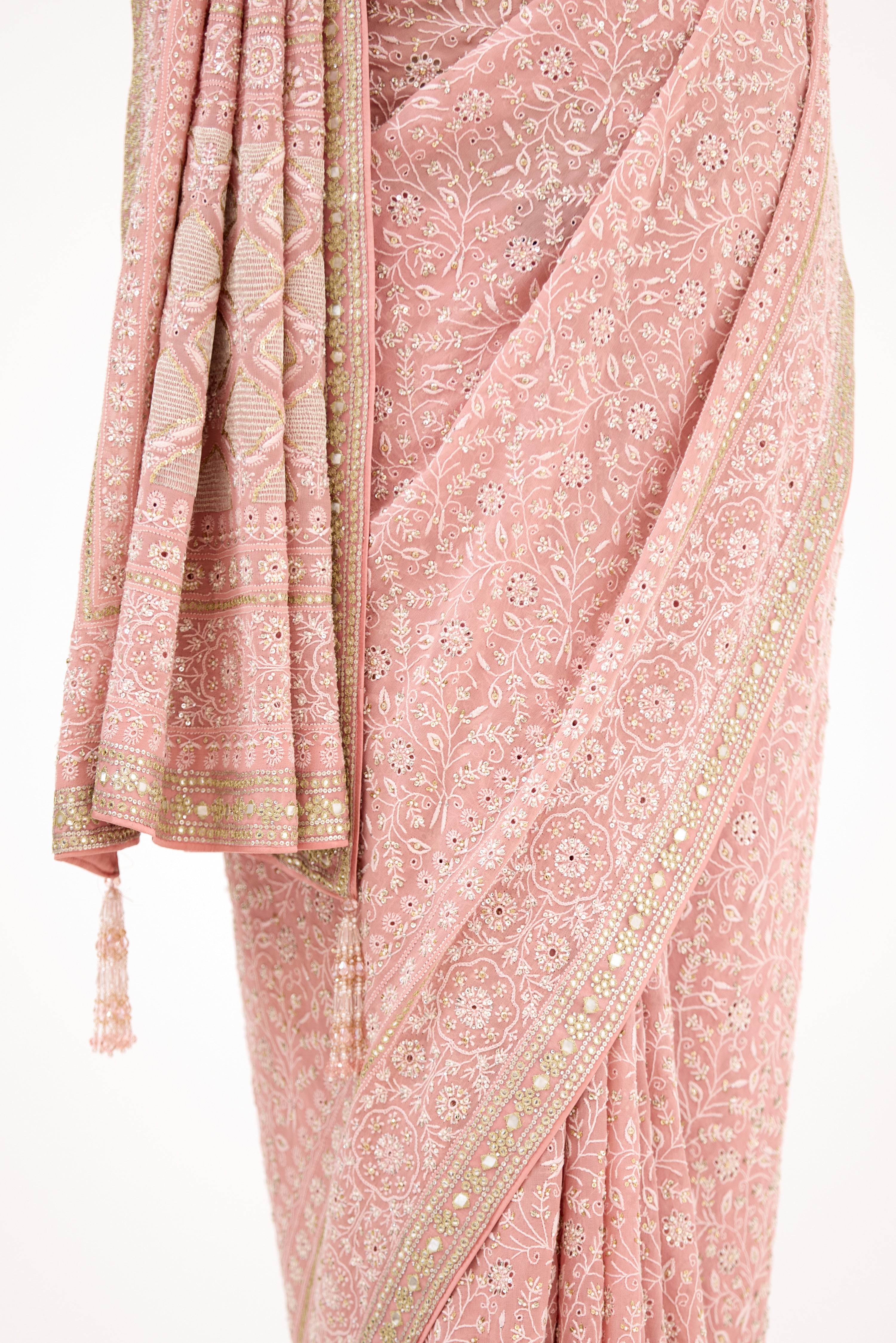 Petal Blush Chikankari Saree