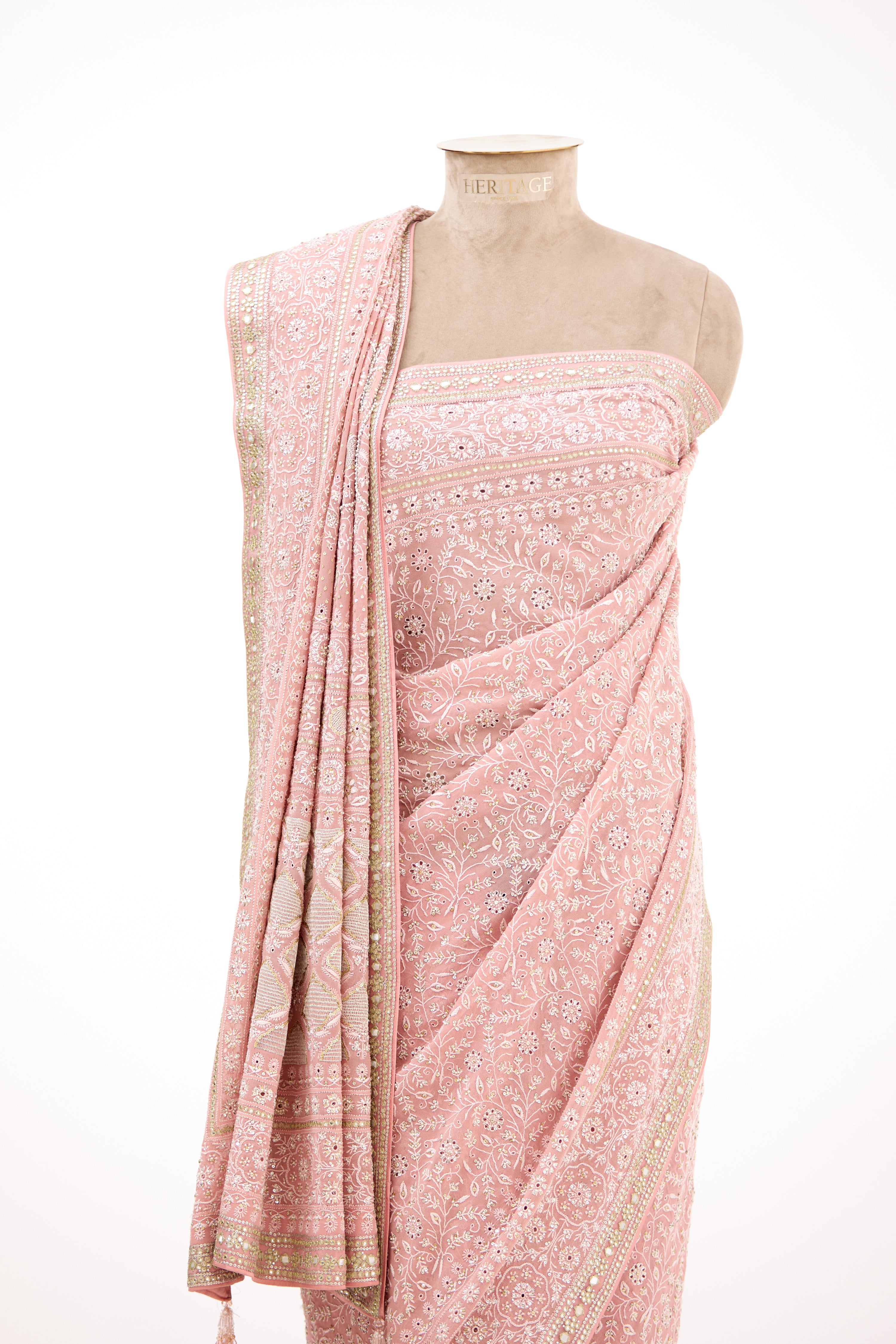 Petal Blush Chikankari Saree