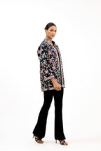 Dastoor-e-Parsi Gara French Knot Embellished Georgette Long Jacket